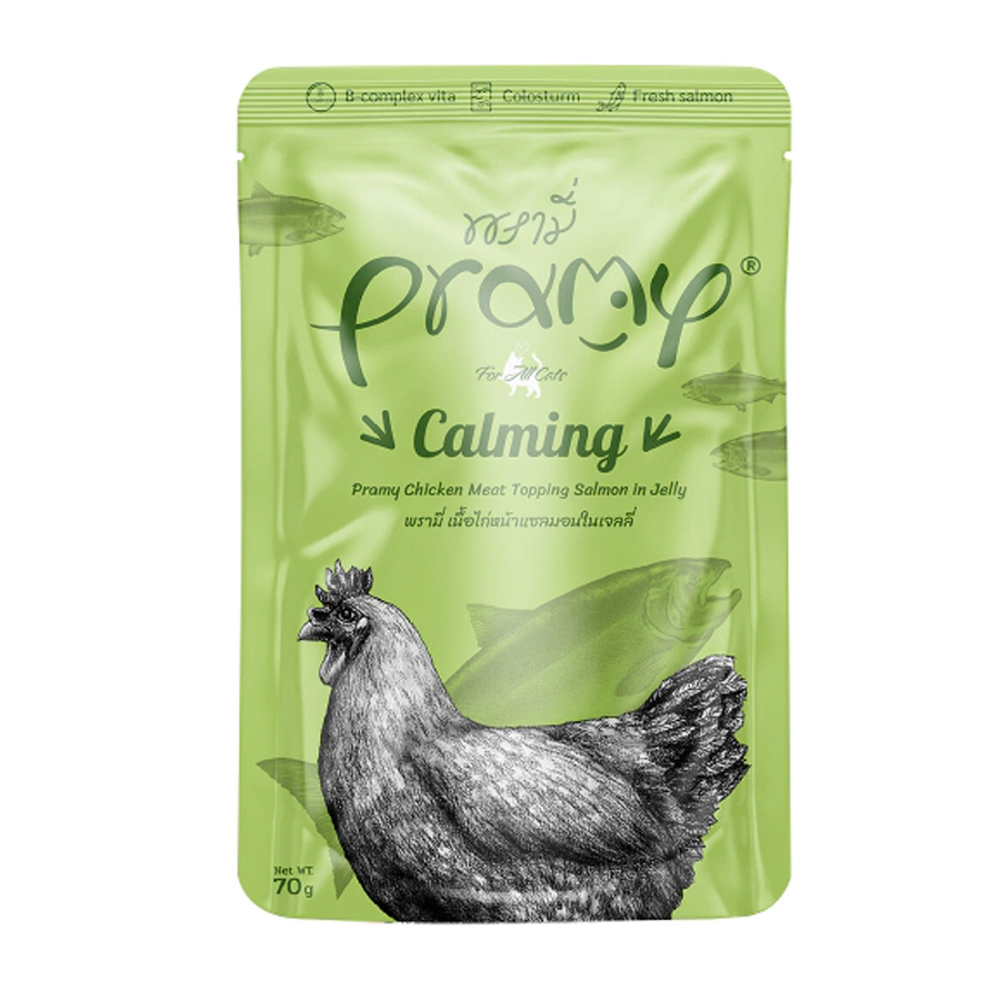 Pramy Calming Jöle İçinde Tavuk Etli ve Somonlu Kedi Konservesi 70gr
