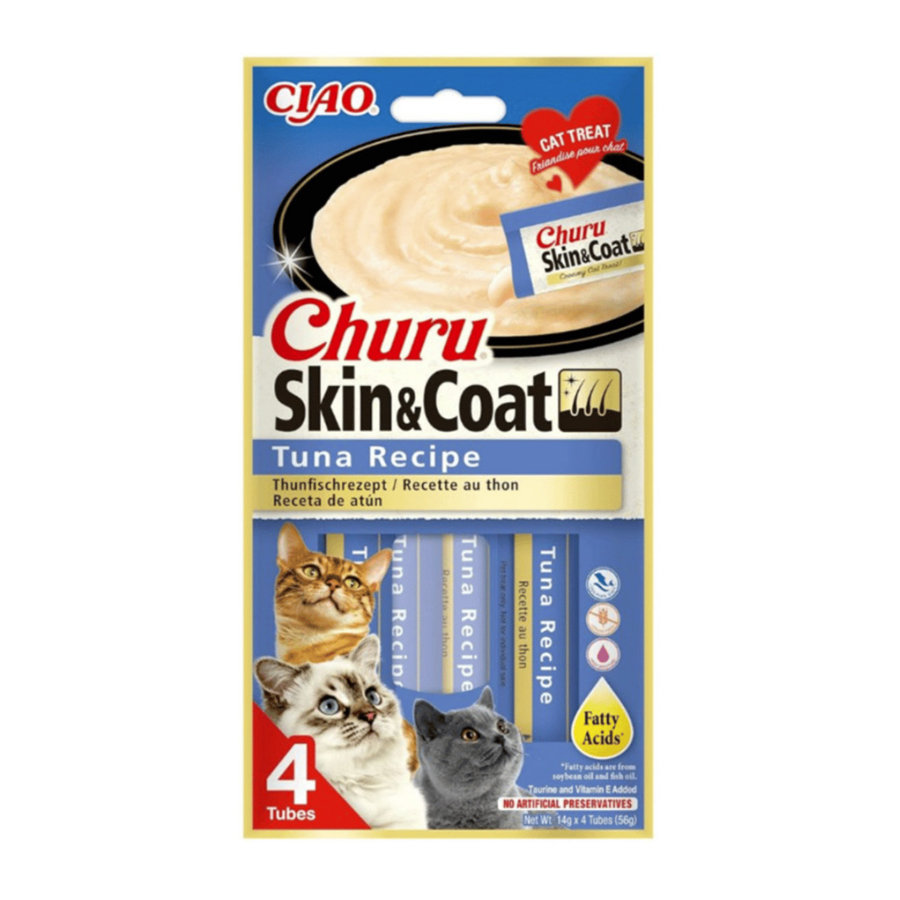 Ciao Churu Skin&Coat Cilt ve Tüy Sağlığı Ton Balıklı Kedi Ödül Maması 4x14 gr