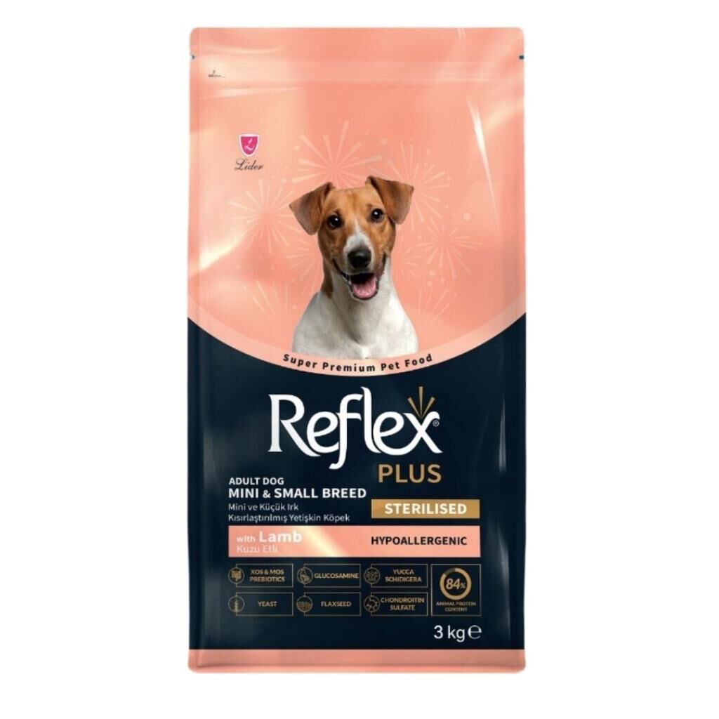 Reflex Plus Kuzu Etli Mini ve Küçük Irk KISIRLAŞTIRILMIŞ Köpek Maması 3 Kg