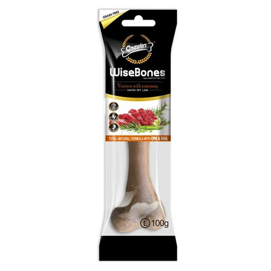 Gnawlers WISEBONES Biberiyeli ve Geyik Etli Köpek Ödül Kemiği 100 Gr