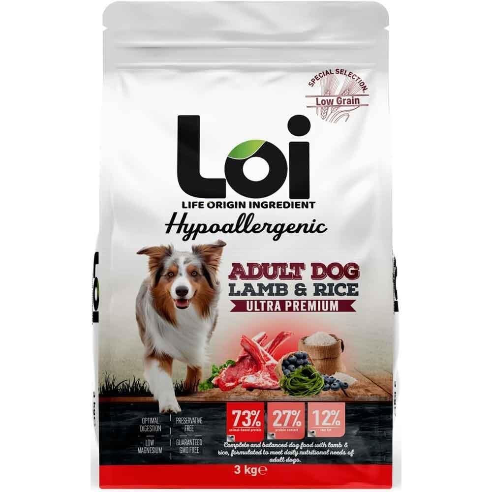 Loi Hipoalerjenik Yetişkin Kuzu Etli Köpek Maması 3 Kg
