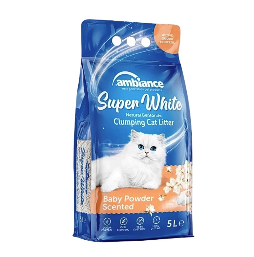 Ambiance Bebek Pudralı Topaklaşan Kedi Kumu 5 lt