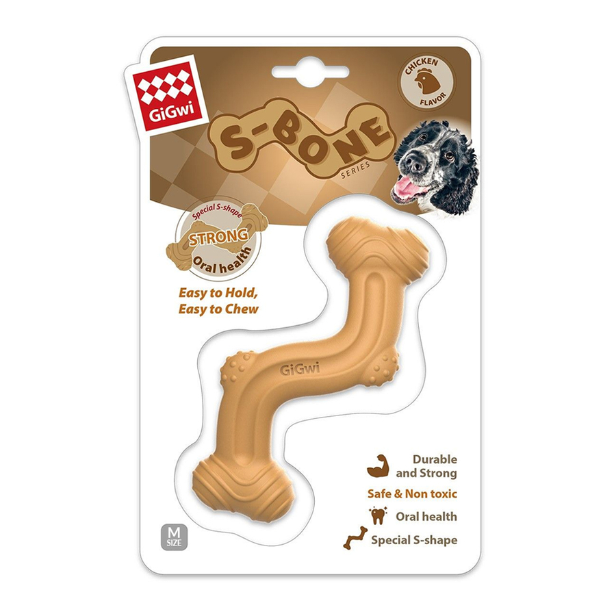 Gigwi S-Bone Kemik Şekilli At-Getir Köpek Oyuncağı Medium