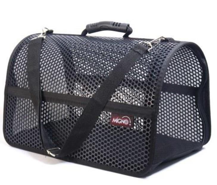 MİGNO FLYBAG Voyager Fileli Kedi Köpek Taşıma Çantası - Siyah
