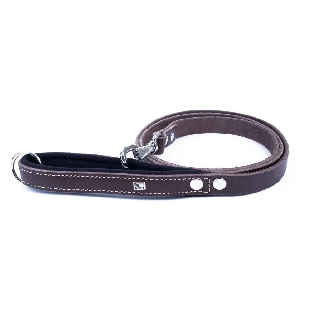 Doggie Konforlu Gerçek Deriden El Yapımı Köpek Gezdirme Kayışı 2x140cm - Kaverengi