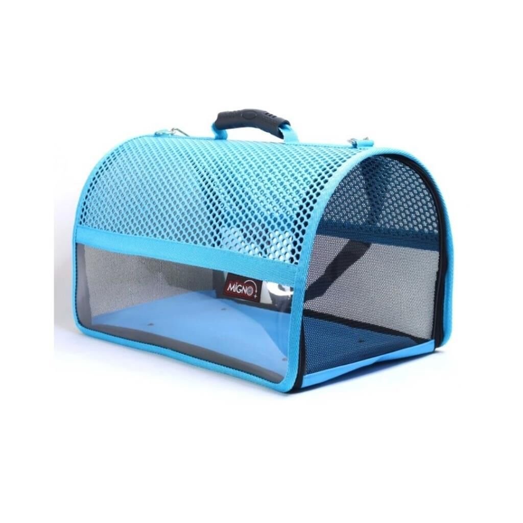 MİGNO FLYBAG Şeffaf Fileli Kedi Köpek Taşıma Çantası - Turkuaz