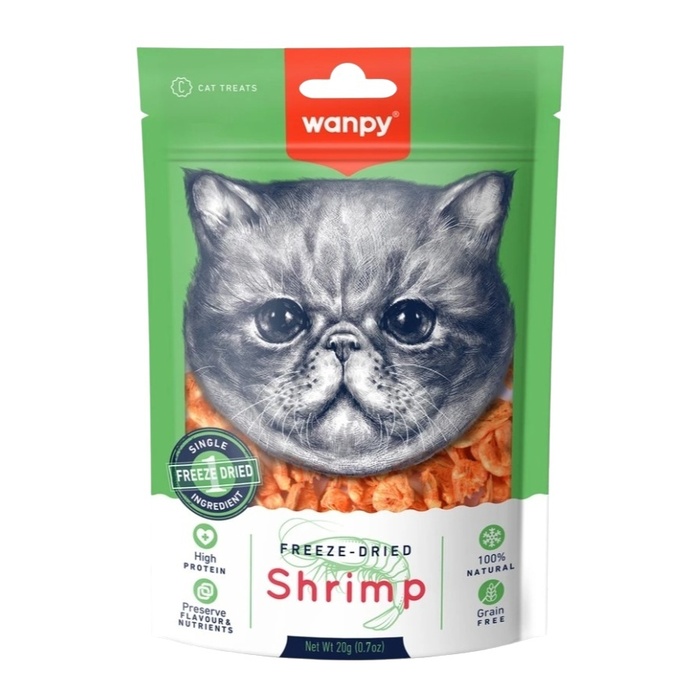 Wanpy Kedi Dondurularak Kurutulmuş Karides 20g 