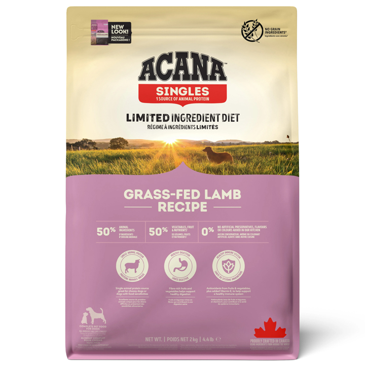 Acana Singles - Grass-Fed Lamb Kuzulu Tahılsız Yetişkin Köpek Maması 2KG