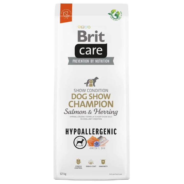 Brit Care Hypo-Allergenic Dog Show Champion Somon ve Ringa Balıklı Yetişkin Köpek Maması 12KG