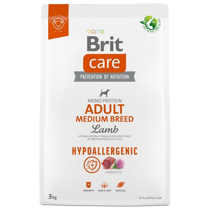 Brit Care Hypo-Allergenic Kuzulu Orta Irk Yetişkin Köpek Maması 3KG