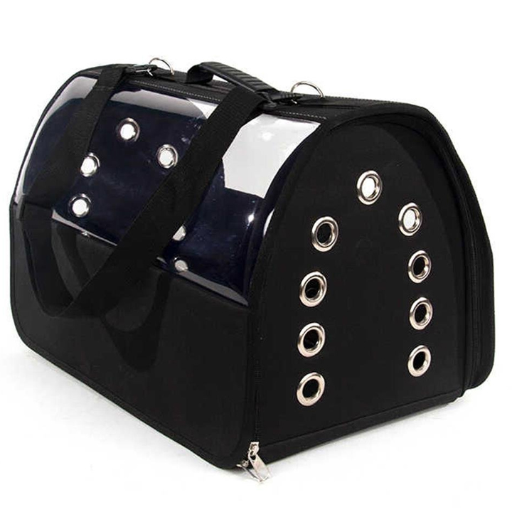 Pet Pretty Flybag Şeffaf Köpek Kedi Taşıma Çantası (Siyah) 30x30x49cm