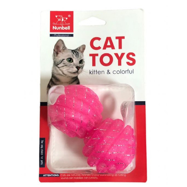 Nunbell Hışırtılı Top Kedi Oyuncağı 2'li (Karışık Renklerde)