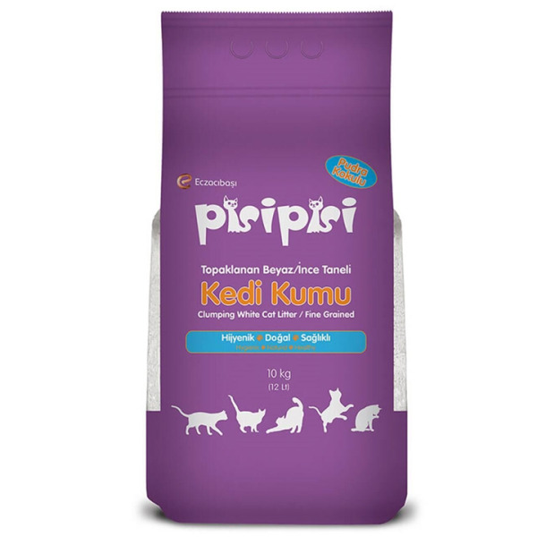 Pisi pisi Pudra Kokulu İnce Taneli Kedi Kumu 10 Kg
