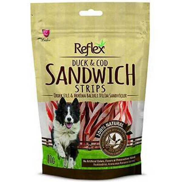 Reflex Ördek Sandviç Çubuk Köpek Kurutulmuş Et Ödülü 80 gr
