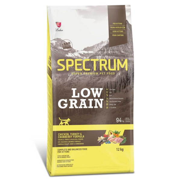 Spectrum Low Grain Tavuk ve Hindi Etli Yavru Kedi Maması 12KG