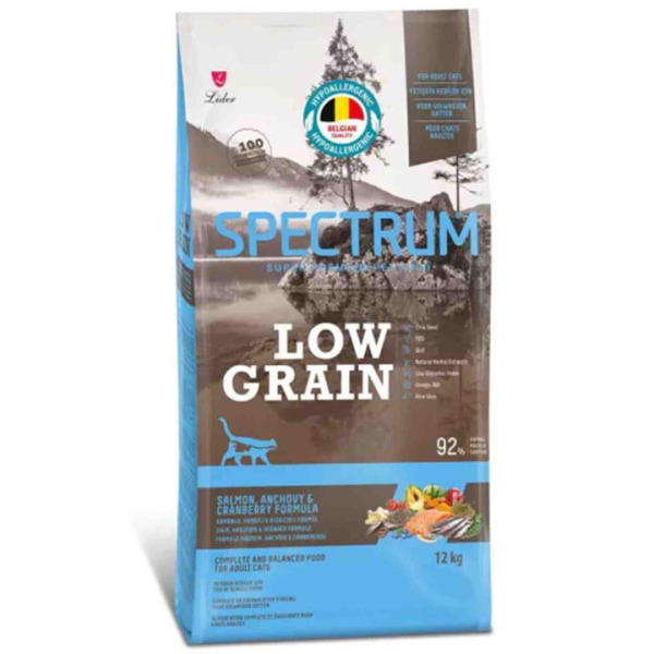 Spectrum Somonlu Hamsili ve Kızılcıklı Yetişkin Kediler İçin Düşük Tahıllı Kedi Maması 12kg